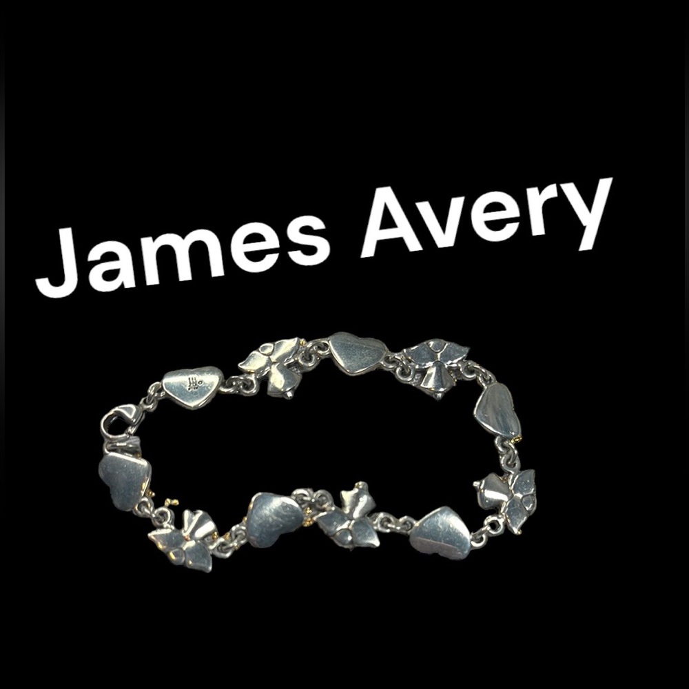 Vintage James Avery bracelet sterling silver Angels & Hearts retired